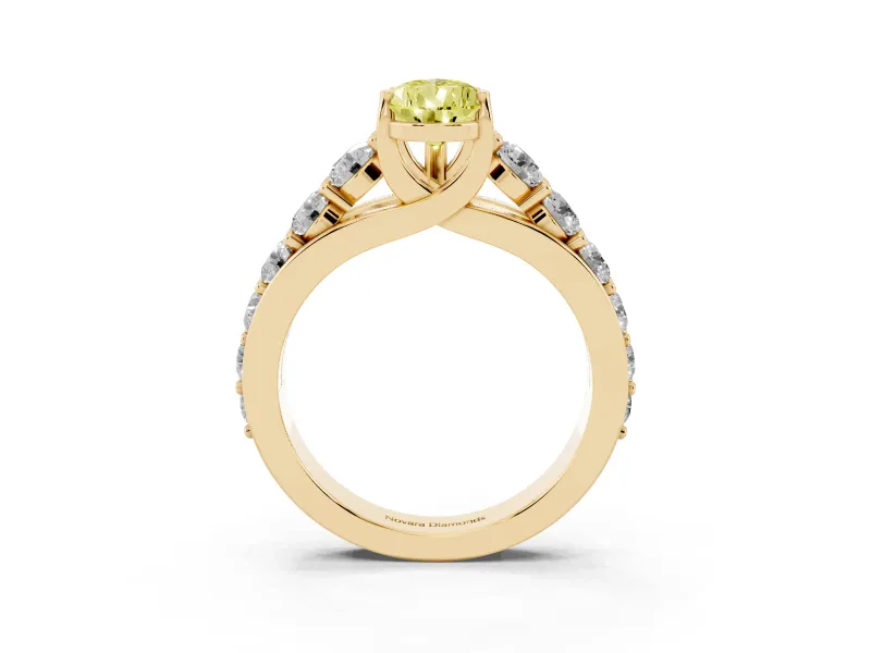 Pear-Shaped Engagement Ring Setting for a Fancy Yellow Lab-Grown Diamond | Yellow Gold - Design NV-24645