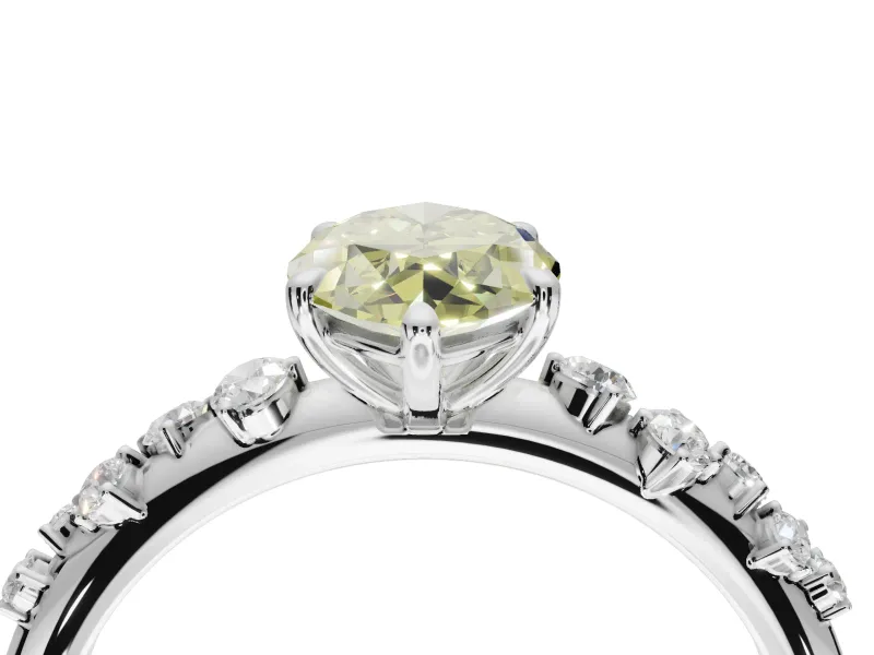 Marquise Graduated Solitaire Engagement Ring Setting for a Fancy Yellow Lab-Grown Diamond | Sterling Silver