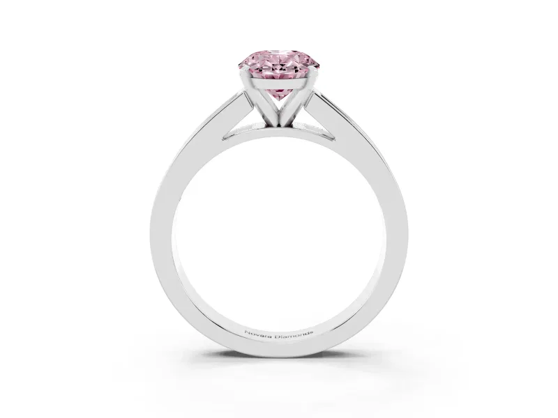 Oval Channel Engagement Ring Setting for a Fancy Pink Lab-Grown Diamond | Sterling Silver