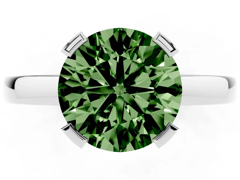 Round Tab Prong Solitaire Engagement Ring Setting for a Fancy Green Lab-Grown Diamond | Platinum