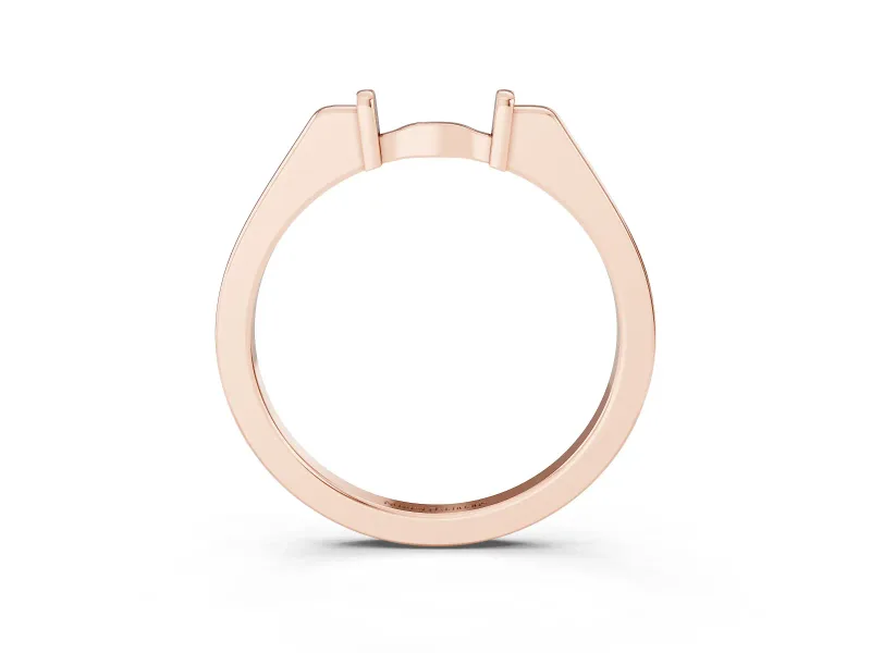 Notched Contour Wedding Band | Squared Collars and Wavy Bridge | Rose Gold