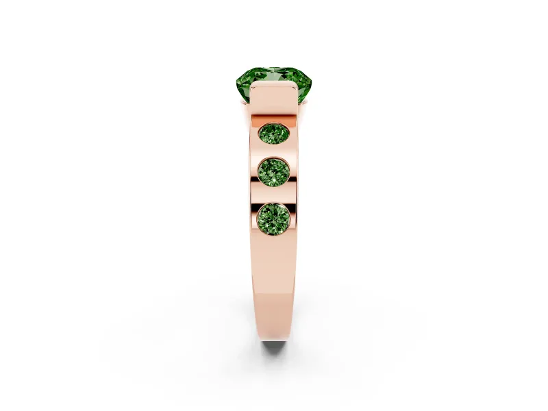 Cushion Cut Tension Style Engagement Ring Setting for a Fancy Green Lab-Grown Diamond | Rose Gold