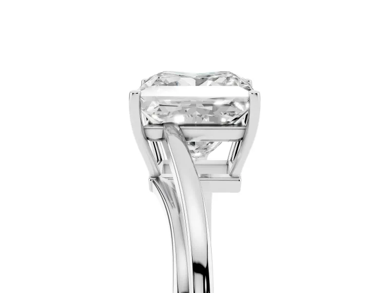 Princess Cut Diamond Solitaire Twist Band Ring Set in White gold with Prong Setting