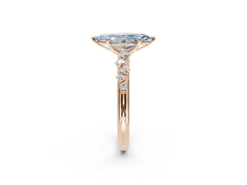 Marquise Graduated Solitaire Engagement Ring Setting for a Fancy Blue Lab-Grown Diamond | Rose Gold