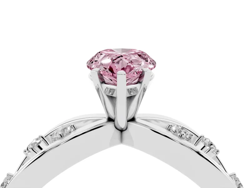 Pear-Shaped Loop Engagement Ring Setting for a Fancy Pink Lab-Grown Diamond | Sterling Silver
