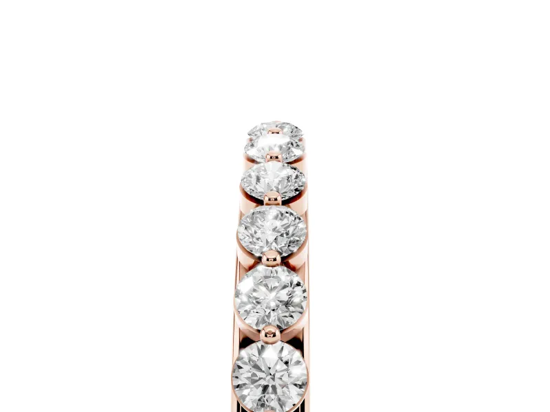 Round Diamond Eternity Band Set in Rose gold with Channel Setting