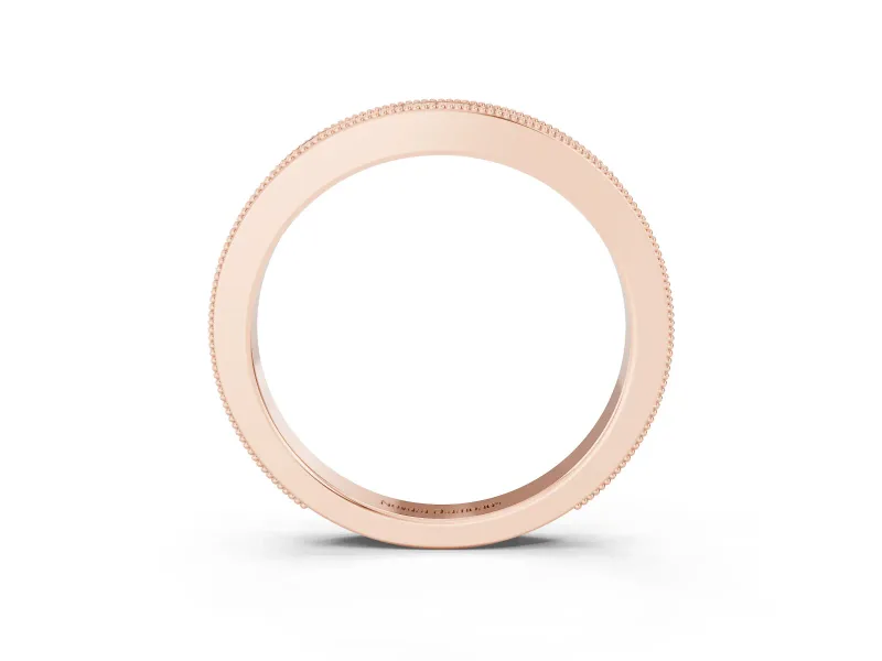 Round Diamond Bezel Eternity Band Set in Rose gold with Milgrain Detailing