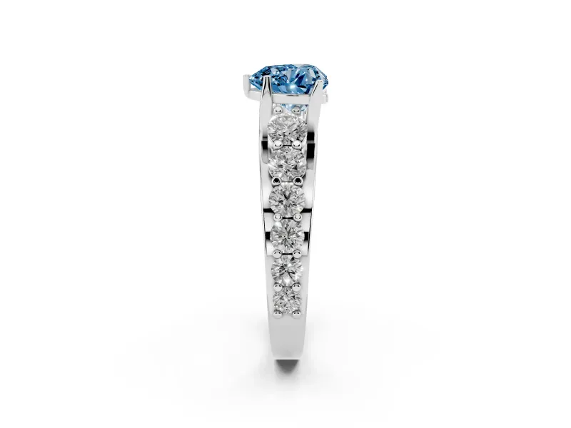 Heart-Shaped Engagement Ring Setting for a Fancy Blue Lab-Grown Diamond | White Gold - Design NV-24645