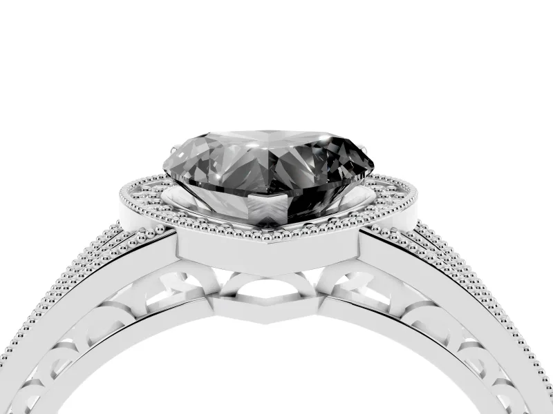 Fancy Black Heart Cut Diamond Halo Ring Set in Platinum with Accent Split Shank and Prong Setting