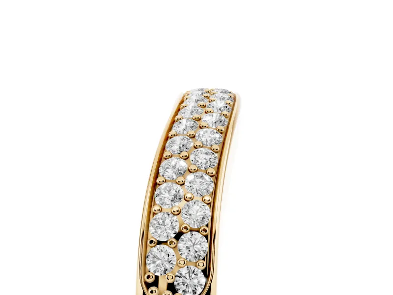 Round Diamond Pavé Contour Band Set in Yellow gold