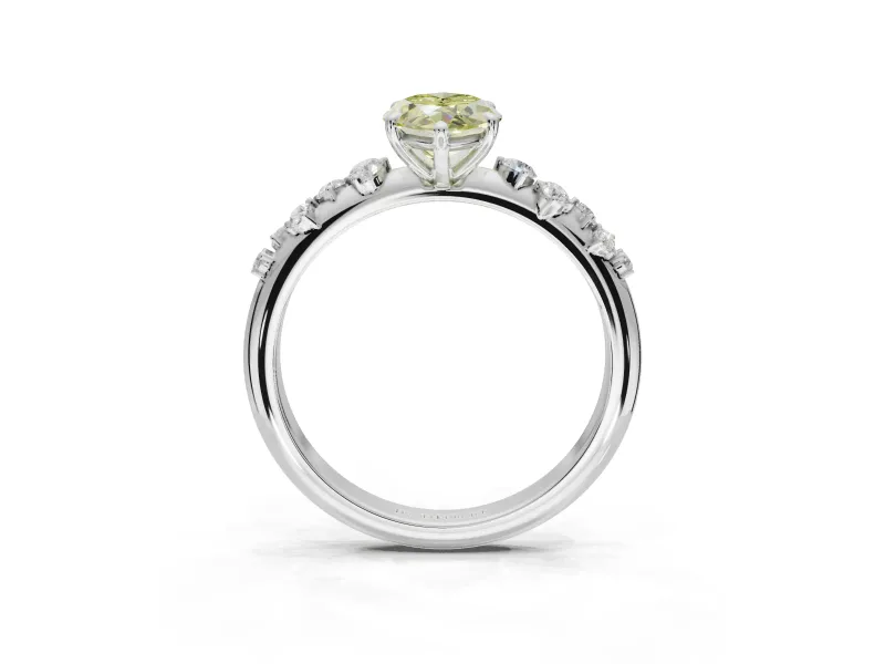 Marquise Graduated Solitaire Engagement Ring Setting for a Fancy Yellow Lab-Grown Diamond | Sterling Silver