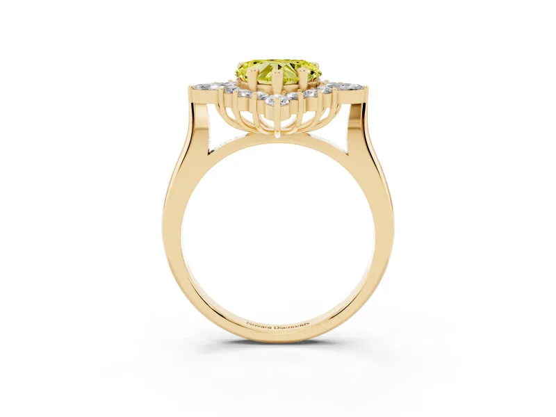 Heart-Shaped Engagement Ring Setting for a Fancy Yellow Lab-Grown Diamond | Yellow Gold - Design NV-24790
