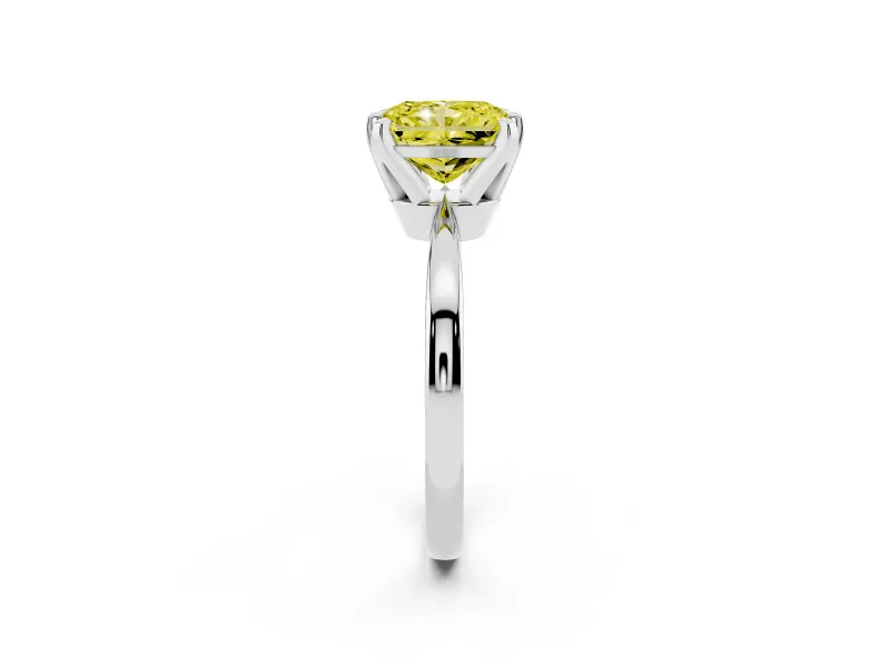 Radiant Cut Engagement Ring Setting for a Fancy Yellow Lab-Grown Diamond | White Gold - Design NV-24888