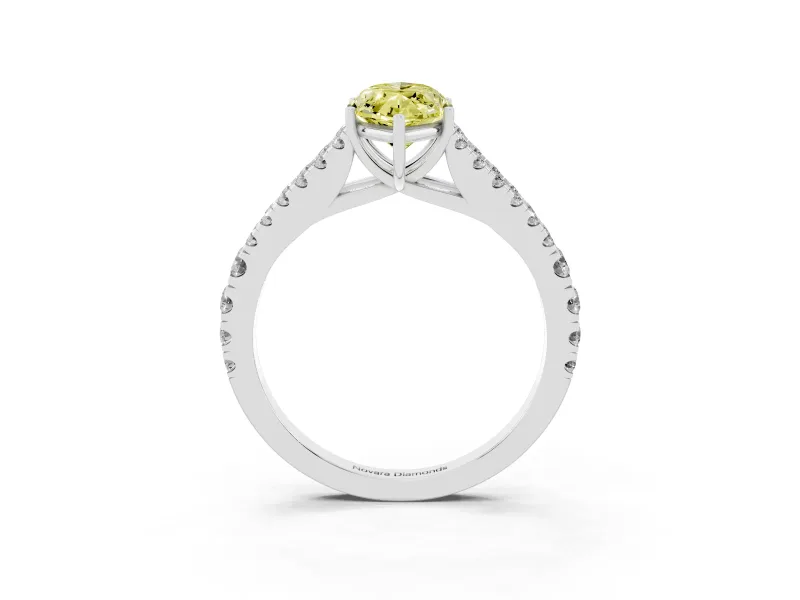 Marquise Graduated Split Shank Engagement Ring Setting for a Fancy Yellow Lab-Grown Diamond | Sterling Silver