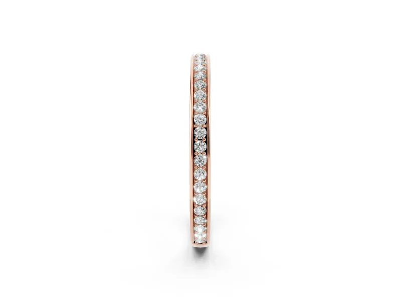 Round Diamond Continuous Pavé Eternity Band Set in Rose gold