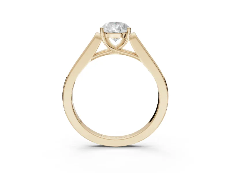 Pear-Shaped Cathedral Solitaire Engagement Ring Setting | Channel Set Band | Yellow Gold