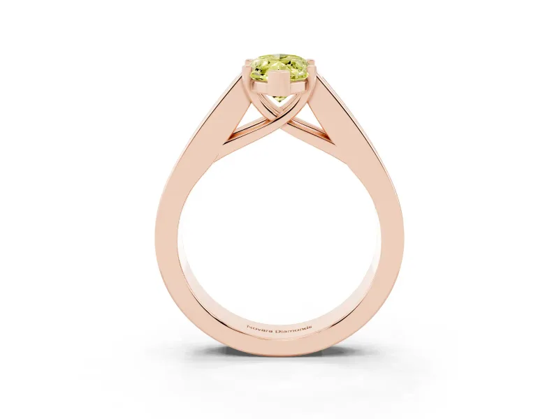 Marquise Channel-Set Engagement Ring Setting for a Fancy Yellow Lab-Grown Diamond | Rose Gold
