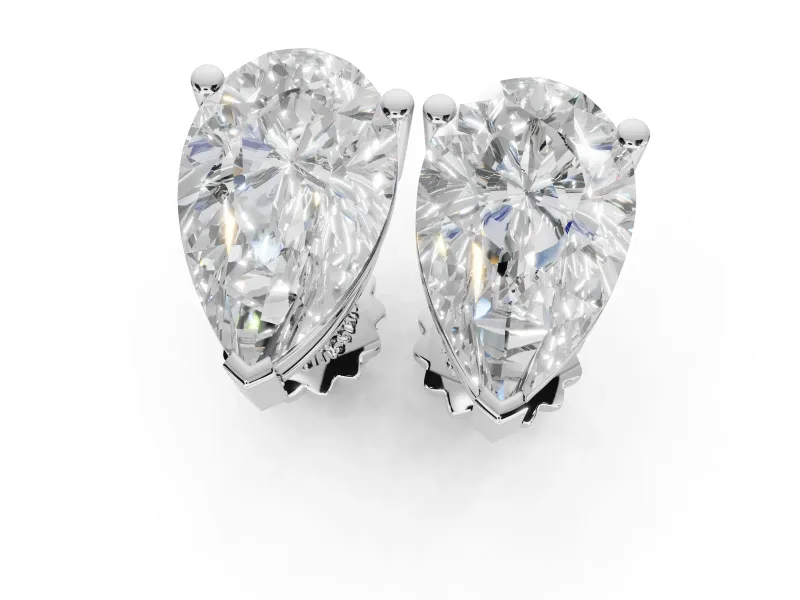 Cushion Cut Lab-Grown Diamond Solitaire Basket Stud Earrings | Open Gallery | Platinum