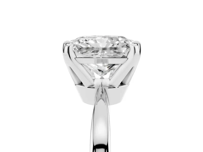 Radiant Cut Tapered Solitaire Engagement Ring Setting | Claw Prong Head | Platinum