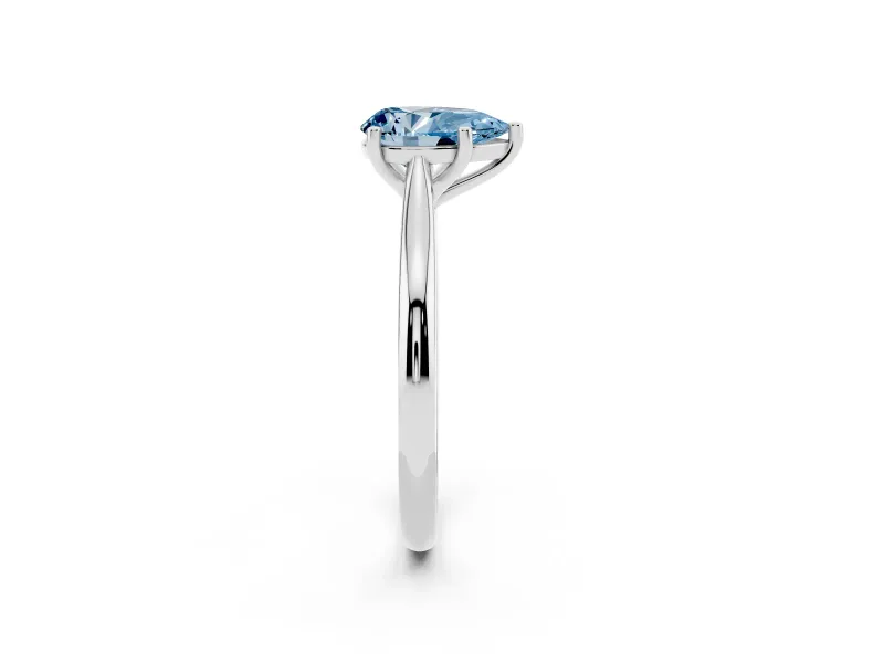 Pear-Shaped Cathedral Engagement Ring Setting for a Fancy Blue Lab-Grown Diamond | Sterling Silver