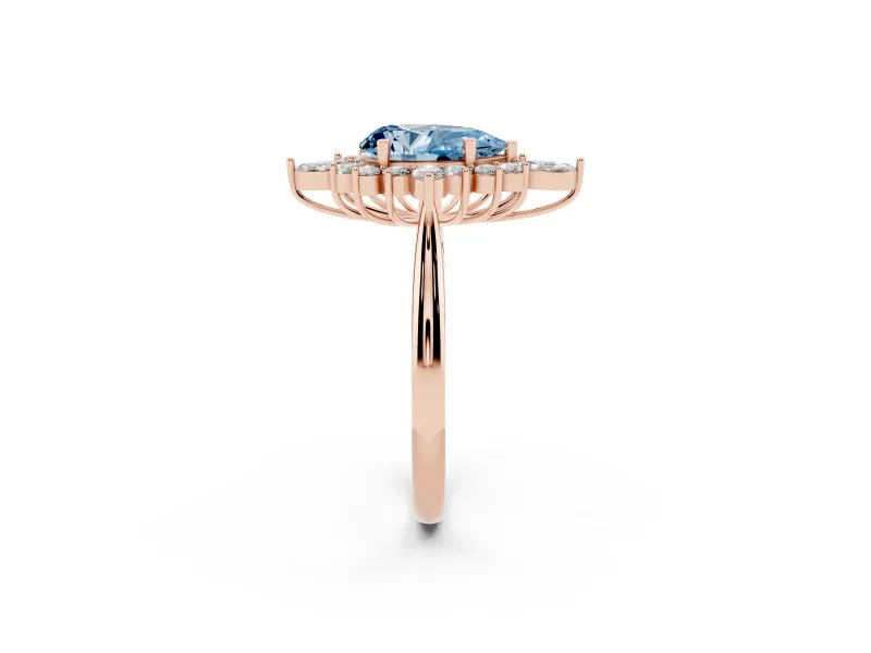 Pear-Shaped Engagement Ring Setting for a Fancy Blue Lab-Grown Diamond | Rose Gold - Design NV-24790
