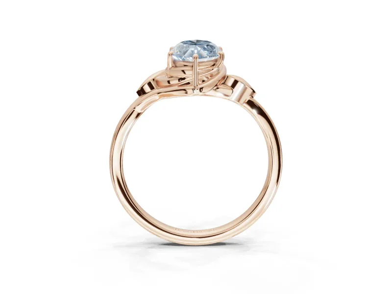 Marquise Bypass Solitaire Engagement Ring Setting for a Fancy Blue Lab-Grown Diamond | Rose Gold