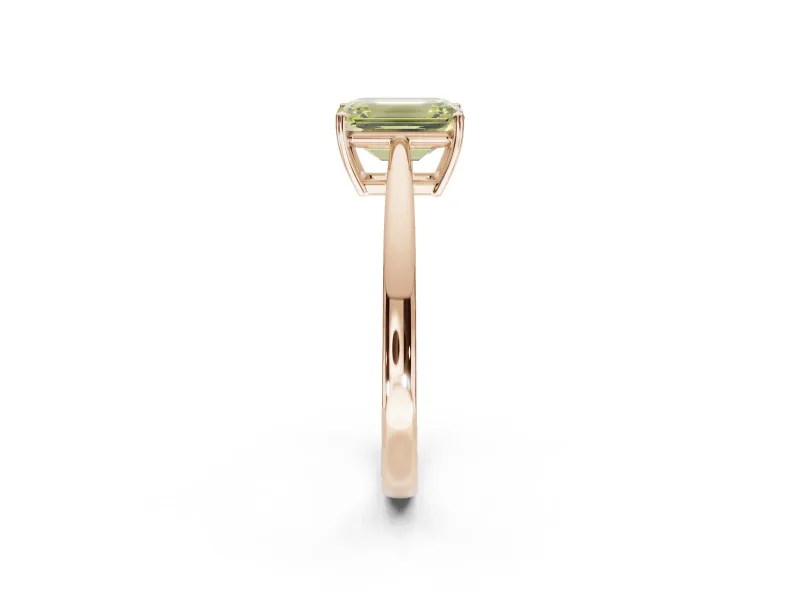 Emerald Cut Cathedral Engagement Ring Setting for a Fancy Yellow Lab-Grown Diamond | Rose Gold - Design NV-24626