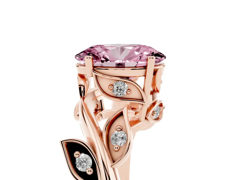 Oval Twisted Bypass Engagement Ring Setting for a Fancy Pink Lab-Grown Diamond | Rose Gold