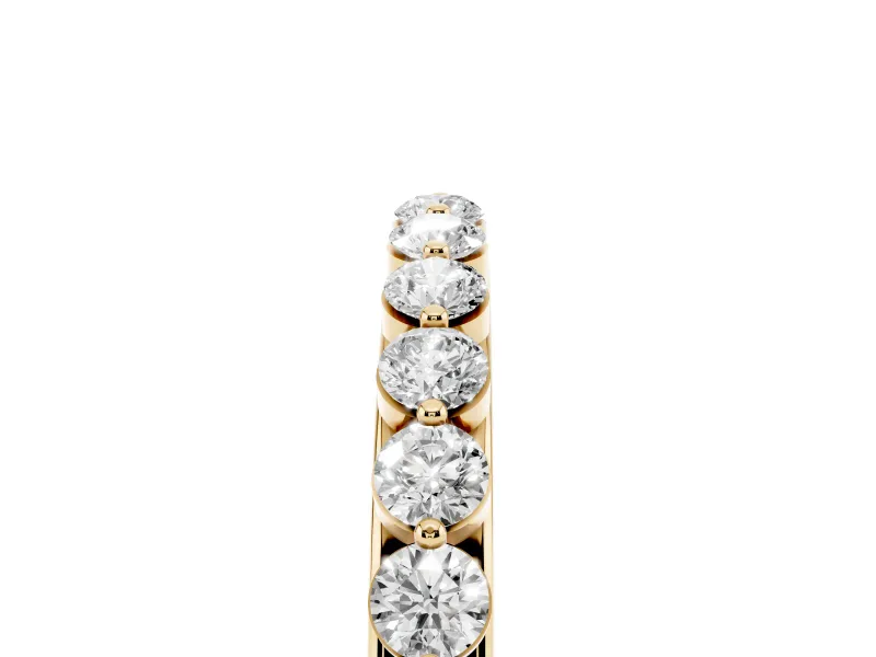 Round Diamond Eternity Band Set in Yellow gold with Channel Setting