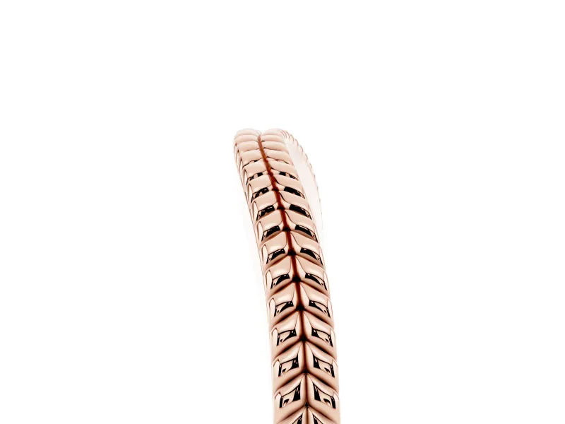 Milgrain Twist Contour Wedding Band Set in Rose gold