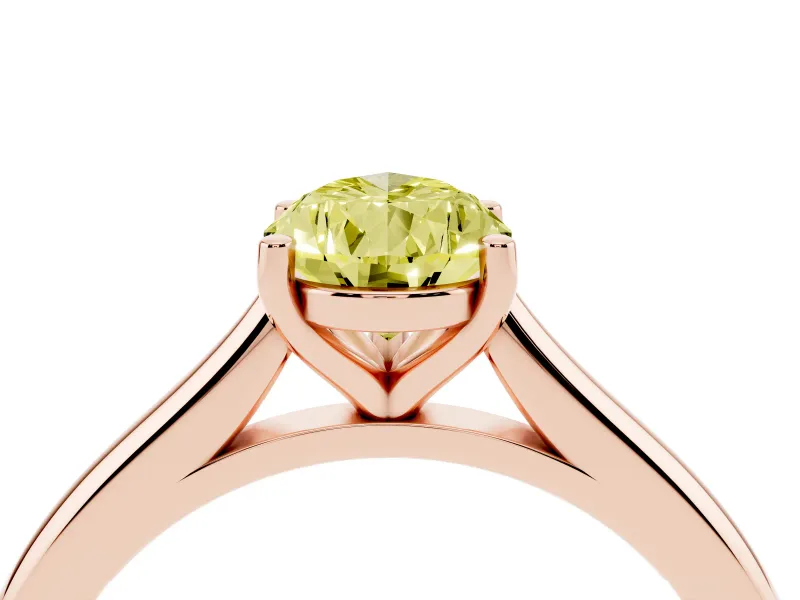 Pear-Shaped Cathedral Engagement Ring Setting for a Fancy Yellow Lab-Grown Diamond | Rose Gold
