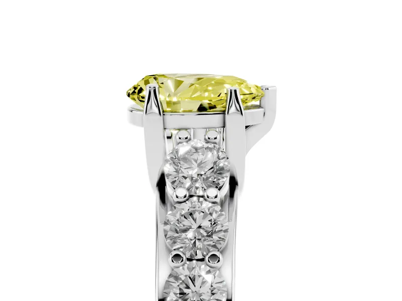 Pear-Shaped Engagement Ring Setting for a Fancy Yellow Lab-Grown Diamond | Sterling Silver - Design NV-24645