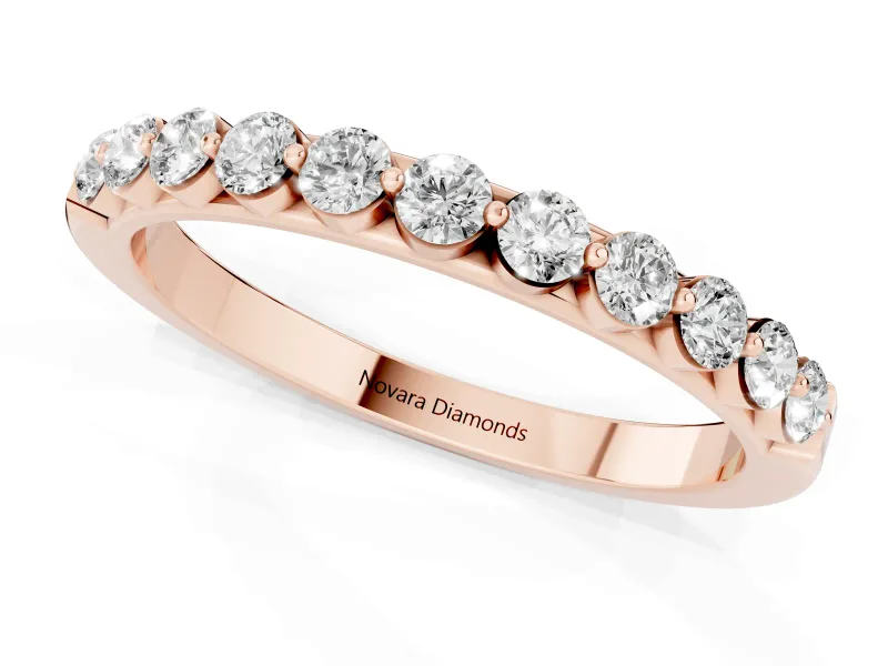 Round Diamond Eternity Band Set in Rose gold with Channel Setting