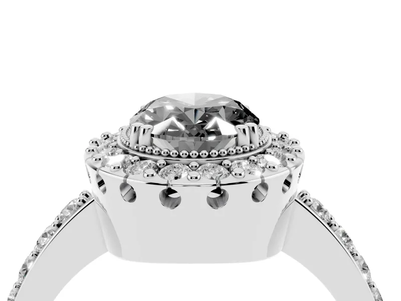 Fancy Black Oval Cut Diamond Halo Ring Set in Platinum with Pavé Shank and Prong Setting