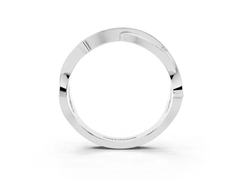 Round Diamond Pavé Twist Band Set in Platinum with Bezel Setting