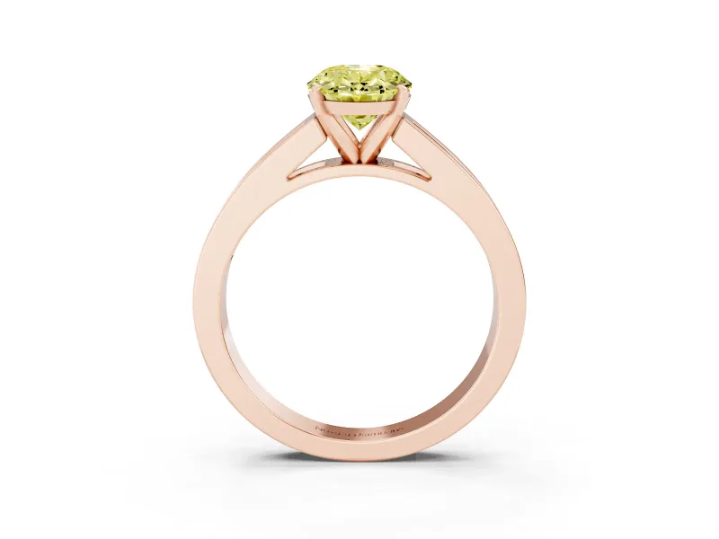 Oval Channel Set Engagement Ring Setting for a Fancy Yellow Lab-Grown Diamond | Rose Gold