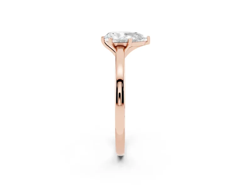 Pear-Shaped Solitaire Engagement Ring Setting | Basket Rail | Rose Gold