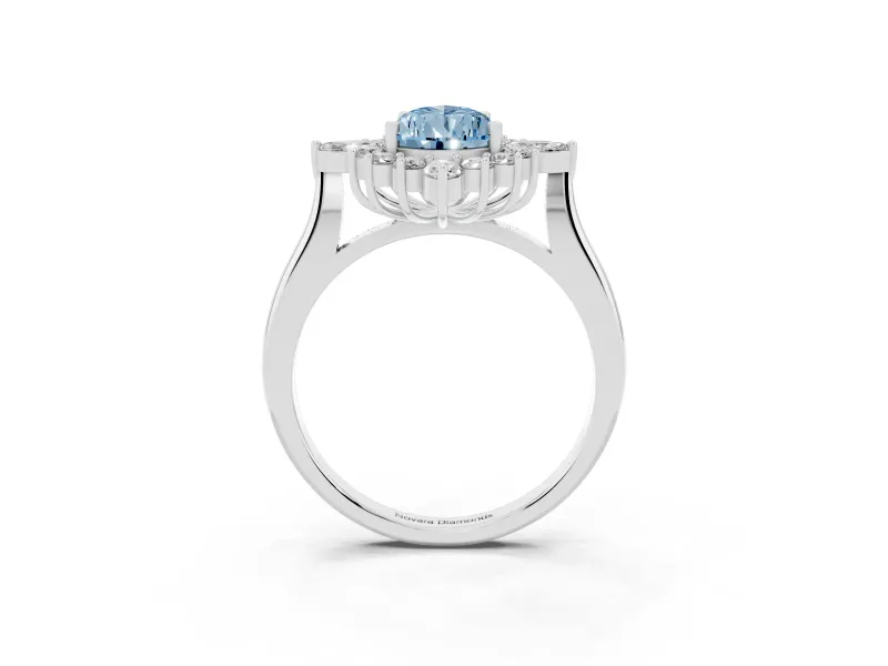 Pear-Shaped Engagement Ring Setting for a Fancy Blue Lab-Grown Diamond | White Gold - Design NV-24790