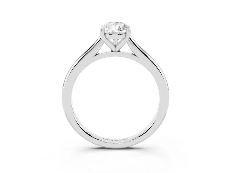 Pear-Shaped Cathedral Solitaire Engagement Ring Setting | Plain Band | White Gold