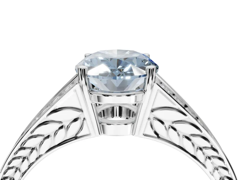 Oval Split Shank Pavé Engagement Ring Setting for a Fancy Blue Lab-Grown Diamond | Sterling Silver