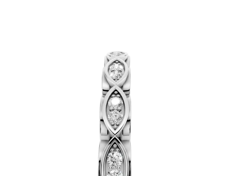 Marquise Motif Diamond Openwork Eternity Band Set in Platinum with Pavé and Bezel Setting