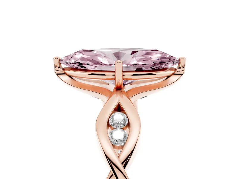 Marquise Twisted Infinity Engagement Ring Setting for a Fancy Pink Lab-Grown Diamond | Rose Gold