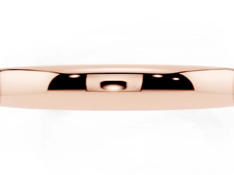 Plain Domed Wedding Band | Rounded Edges | Rose Gold