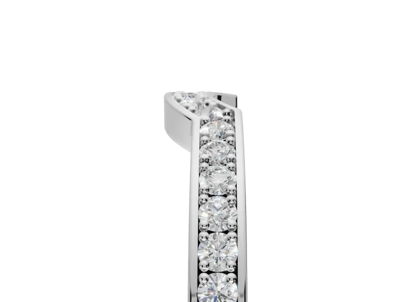 Round Lab-Grown Diamond Pavé Contour Wedding Band | Raised Rails | Platinum