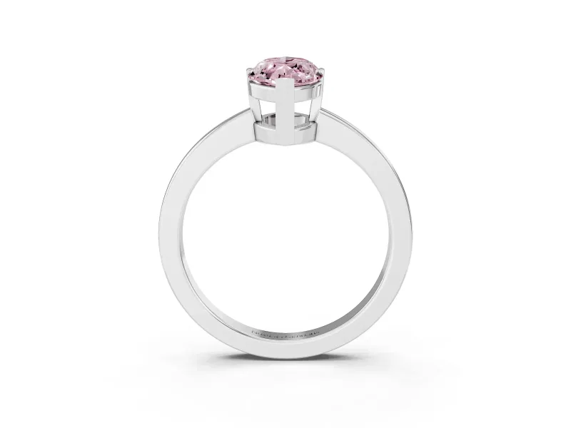 Marquise Solitaire Engagement Ring Setting for a Fancy Pink Lab-Grown Diamond | Flat Tab Prongs | Sterling Silver