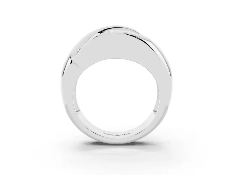 Oval Cut Diamond Channel-Set Crossover Ring Set in Platinum