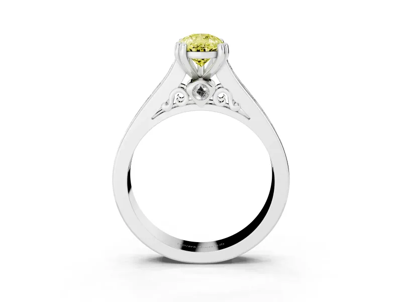 Pear-Shaped Channel Set Engagement Ring Setting for a Fancy Yellow Lab-Grown Diamond | Sterling Silver