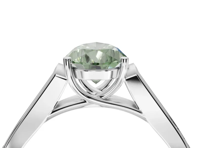 Pear-Shaped Engagement Ring Setting for a Fancy Green Lab-Grown Diamond | White Gold - Design NV-24597