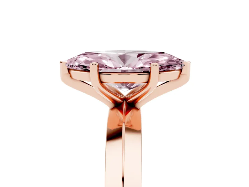 Marquise Knife-Edge Solitaire Engagement Ring Setting for a Fancy Pink Lab-Grown Diamond | Rose Gold