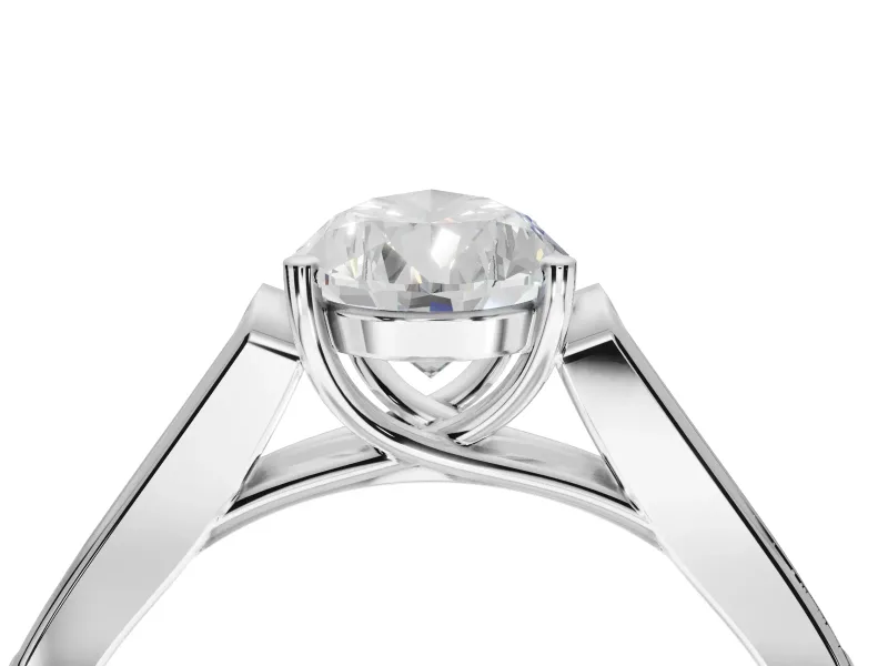 Pear-Shaped Cathedral Solitaire Engagement Ring Setting | Channel Set Band | Platinum